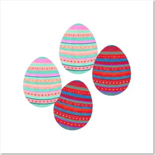 Easter Eggs - Stripes, Circles Posters and Art